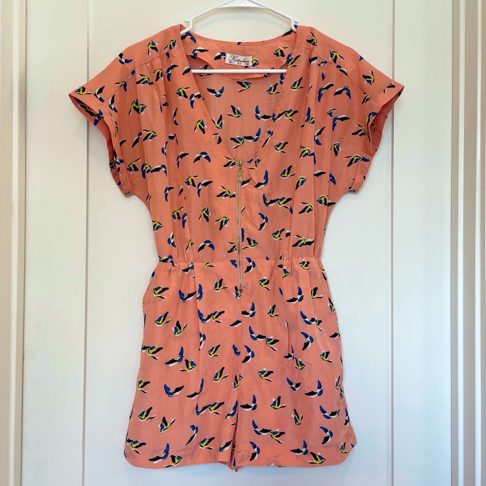 🩵Romper with Bird Print